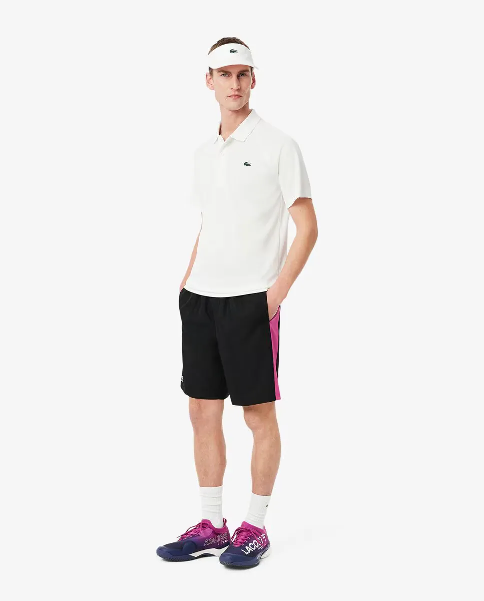 

Мужские спортивные шорты с принтом и фирменной символикой Lacoste, чёрный