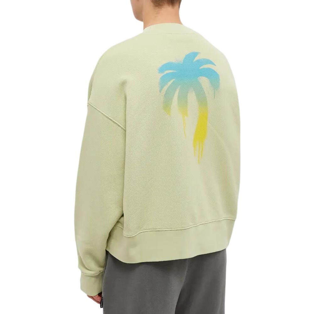 Толстовка с вышитым логотипом Back Spray Palm Crew Palm Angels, зеленый — фото 3