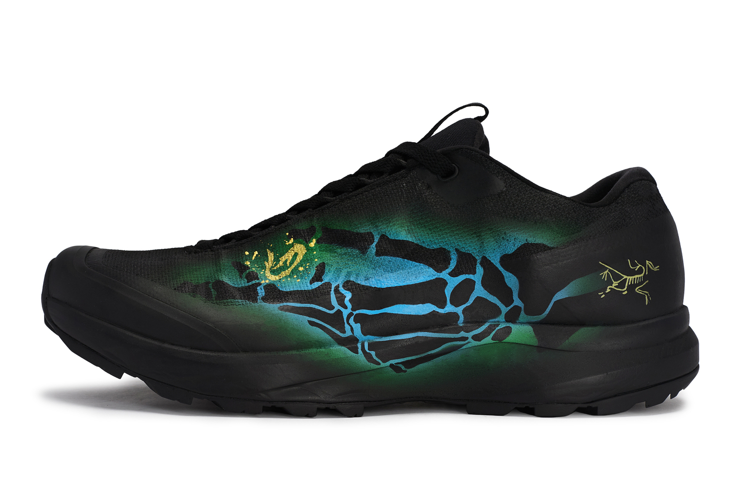 

Aerios Fl 2 GTX 811 Manufacturing, Aurora Shadow - износостойкие дышащие низкие унисекс кроссовки для активного отдыха Arcteryx, черный синий зеленый