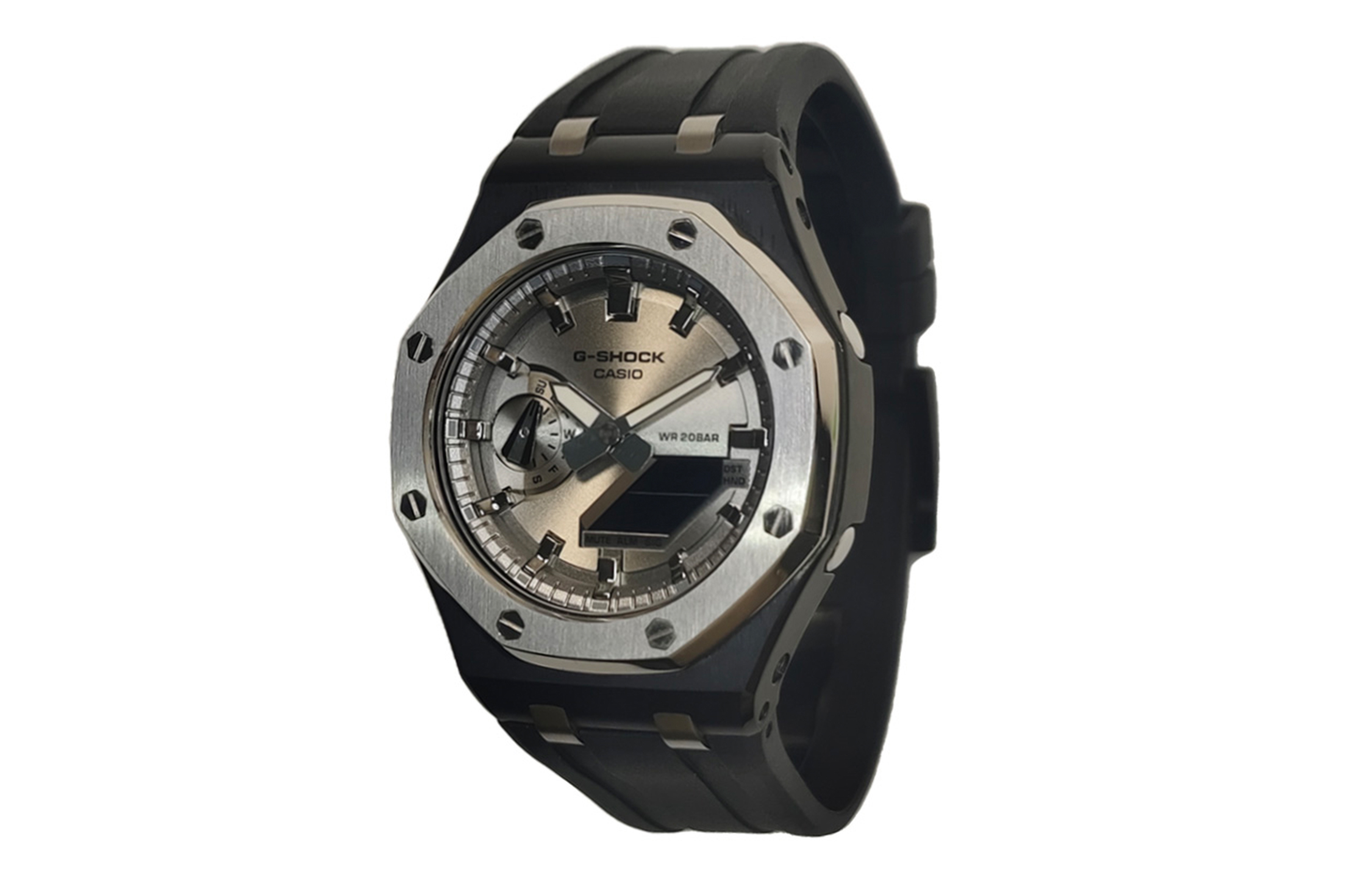 

CASIO Часы Retrofit Series Watch Gift Box Electronic Movement Fluoroelastomer Strap Watch Men's Watch Silver Dial