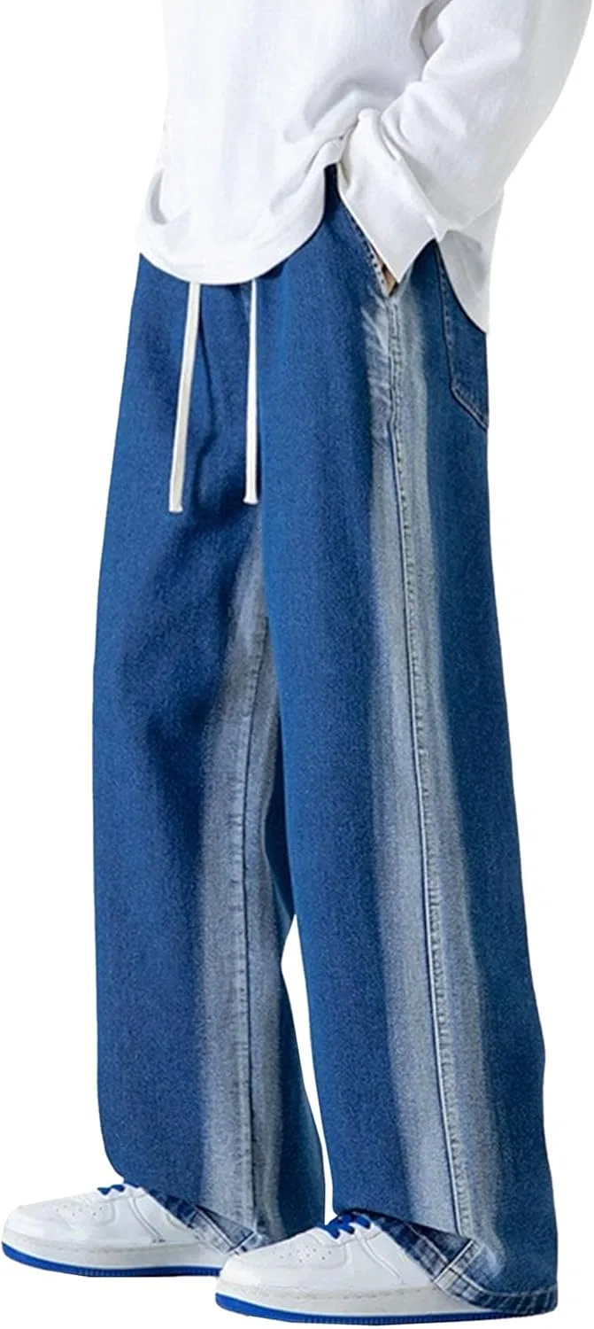 Джинсы свободные Men's Fashion Stretch Jeans, синие generic