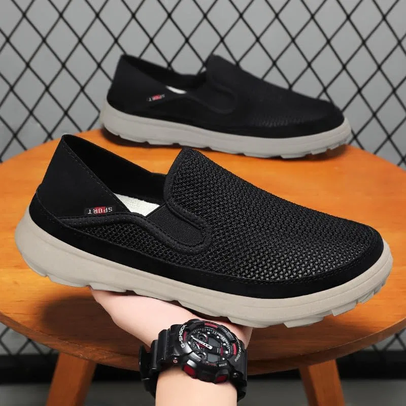 Кроссовки повседневные мужские Mesh Loafers & Slip-Ons, черный Clolinde — фото 3