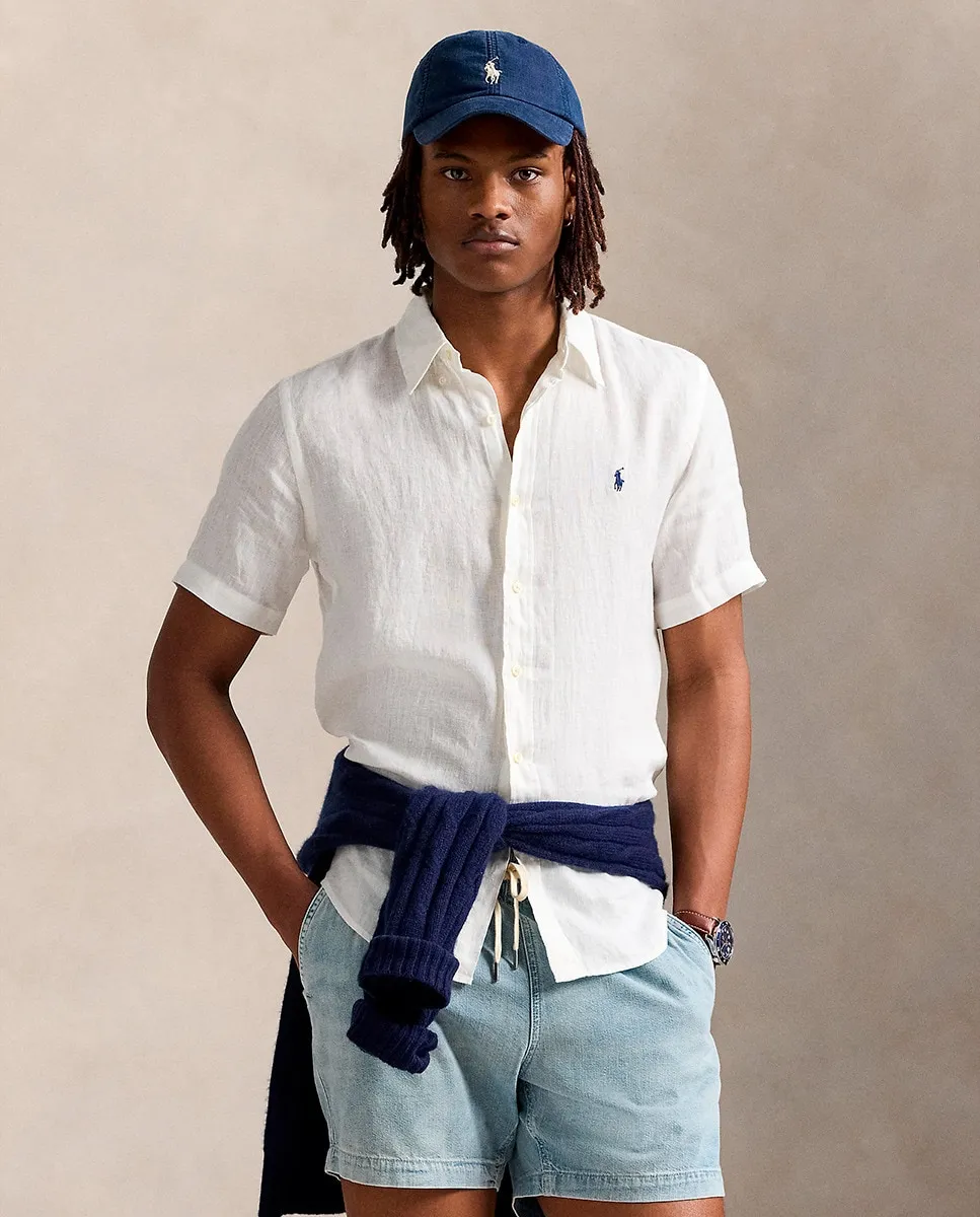 

Мужская льняная рубашка, стандартный крой Polo Ralph Lauren, белый