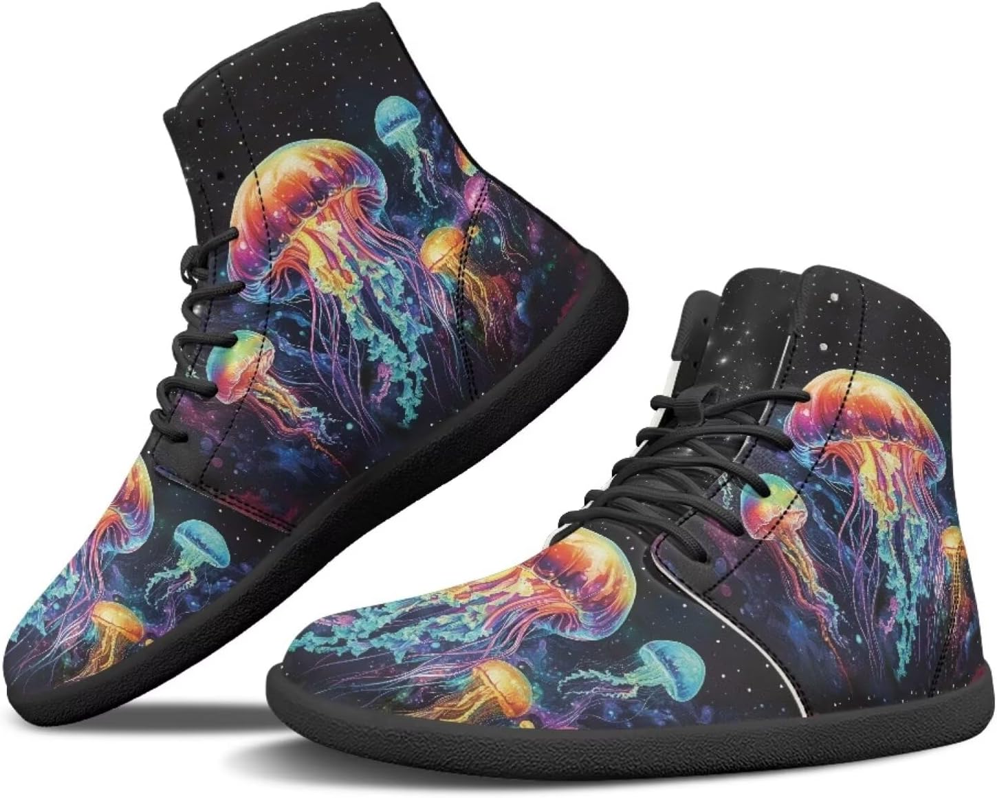 

Кроссовки JoyLamoria унисекс высокого среза с шнуровкой, модная кожаная обувь для скейтборда средней высоты, легкие, с мраморным принтом, Jellyfish