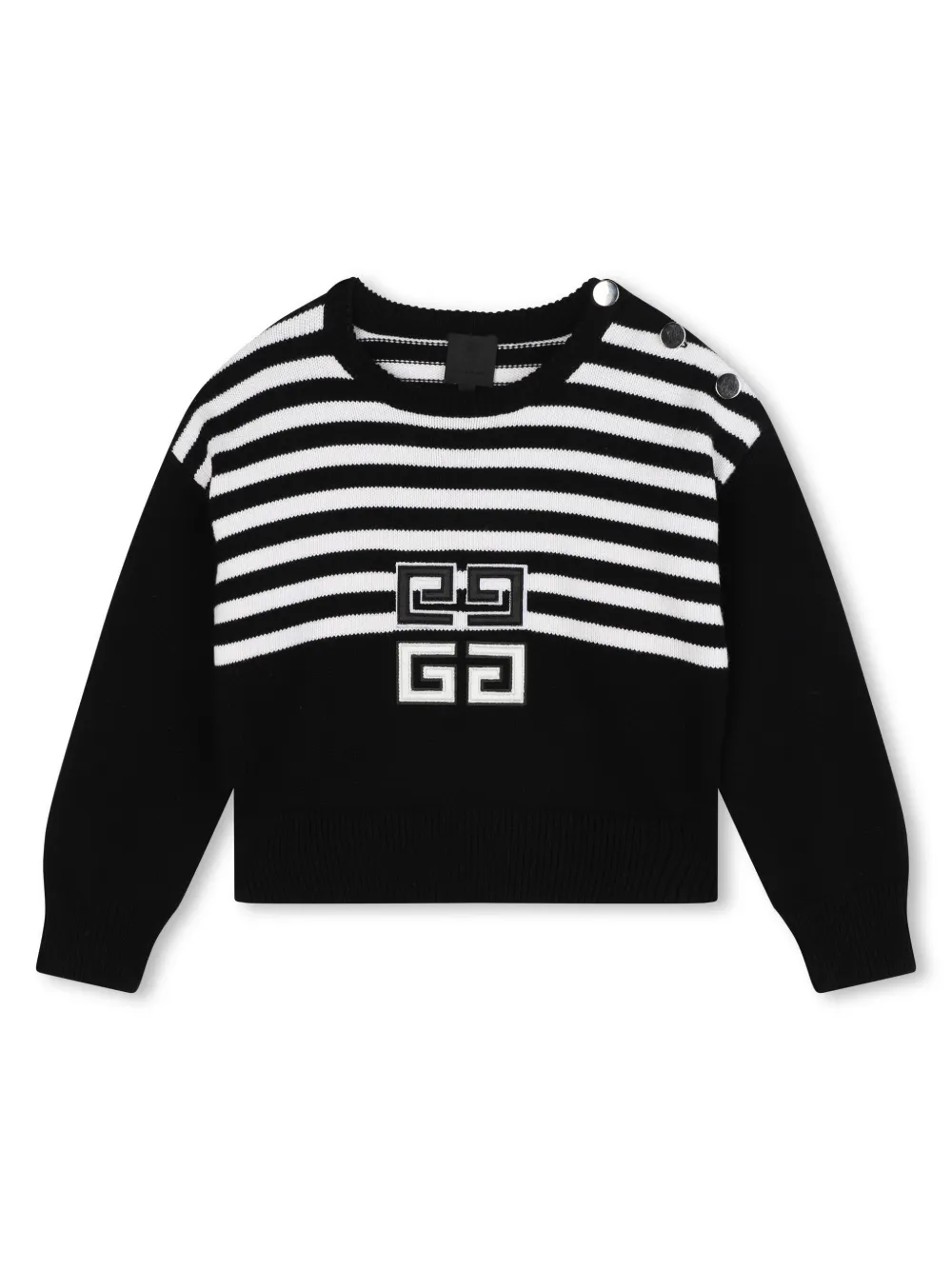 

Полосатый джемпер с логотипом 4G Givenchy Kids, черный