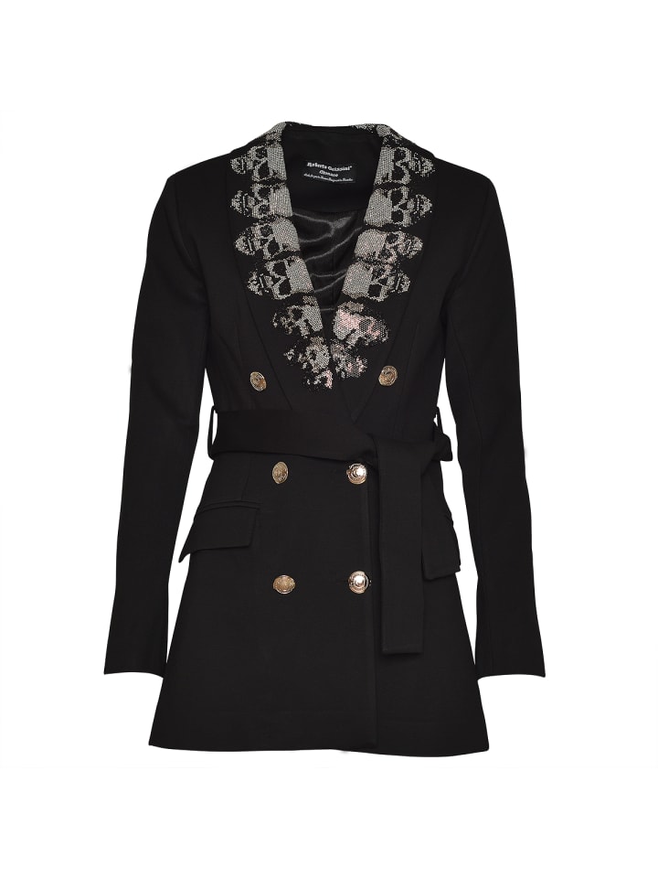 

Roberto Geissini Черный длинный пиджак с черепом