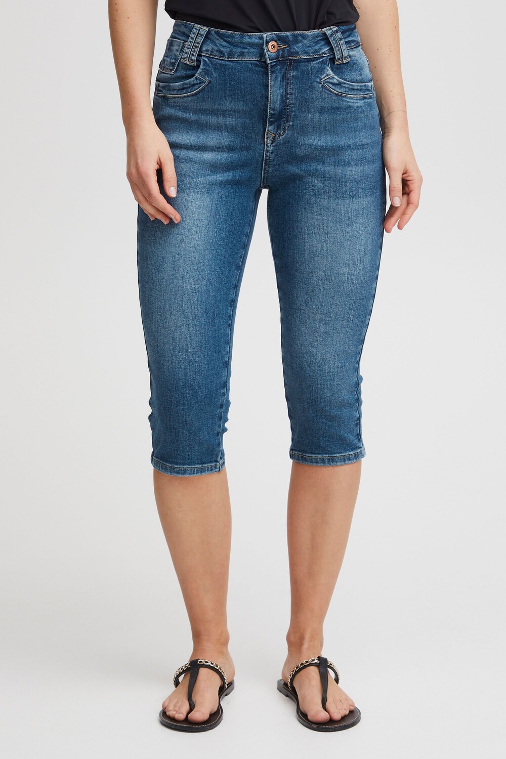 

Шорты PULZ Jeans Caprihose PZTENNA HW Capri 50207524, синий