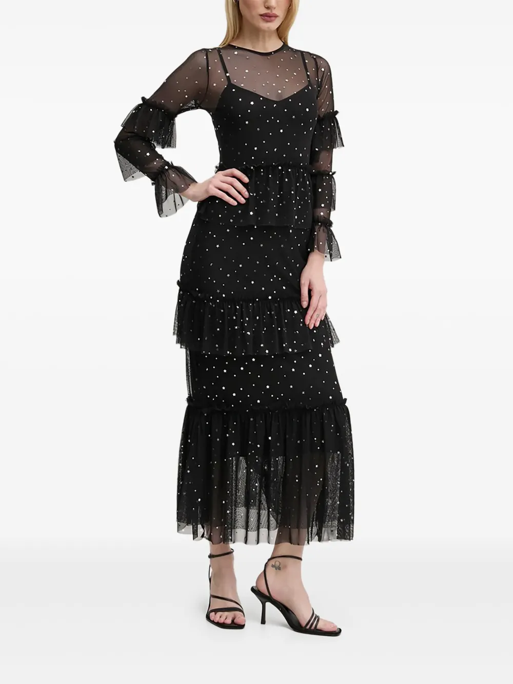 

Декорированное платье макси Never Fully Dressed, черный