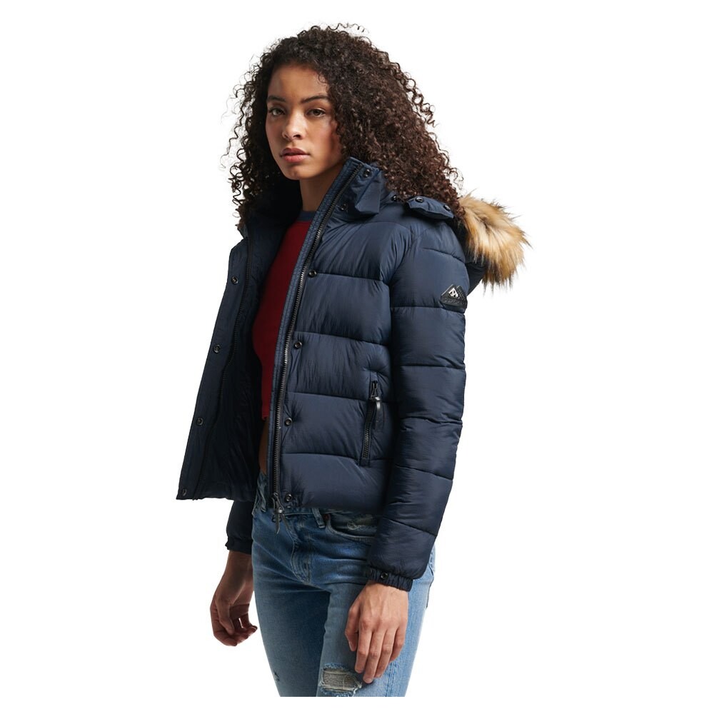 

Куртка Superdry Vintage Hooded Mid Layer Short, синий