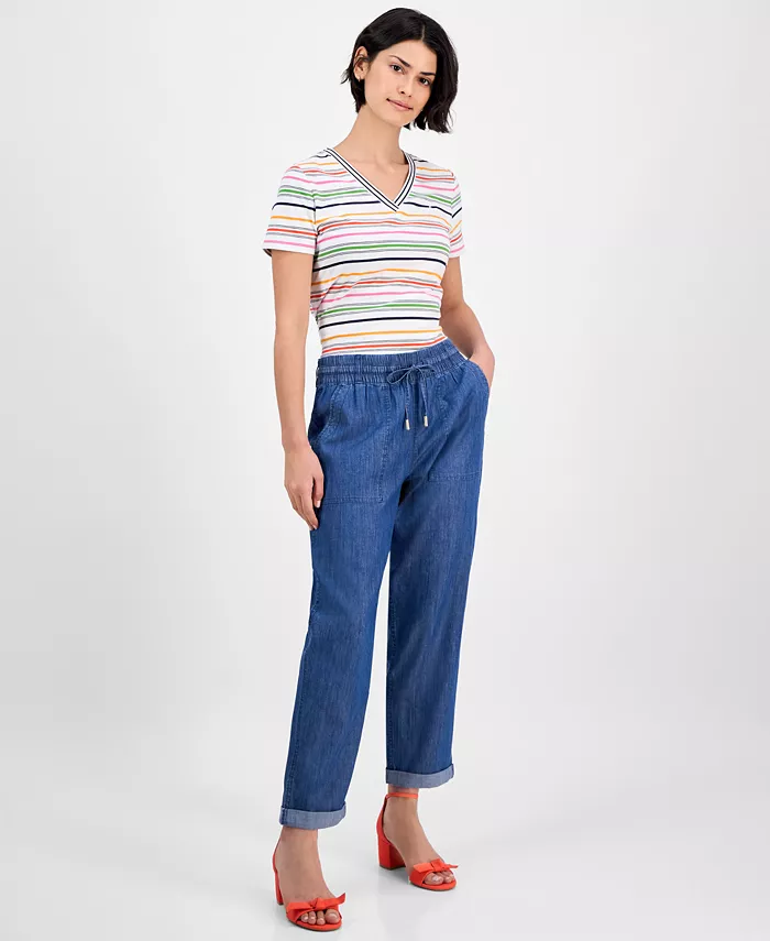 

Женские джинсовые брюки-джоггеры с манжетами Nautica Jeans, синий