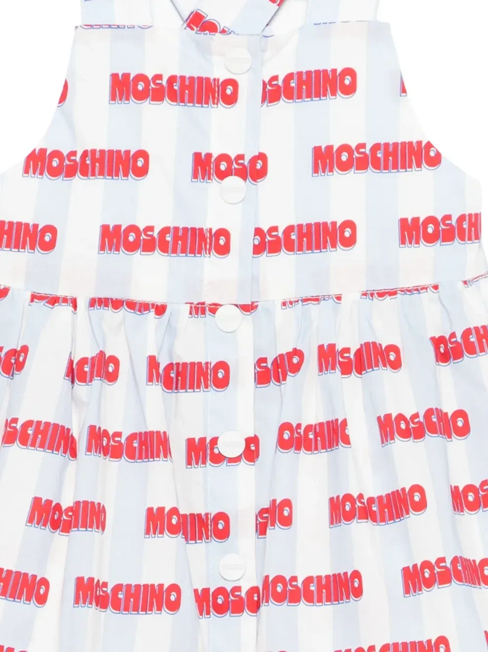 Платье в полоску с логотипом Moschino Kids, белый — фото 3