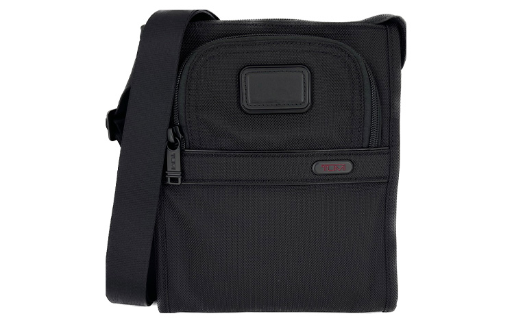 

TUMI Кожаный курьерский рюкзак через плечо небольшой мужской черный, Black