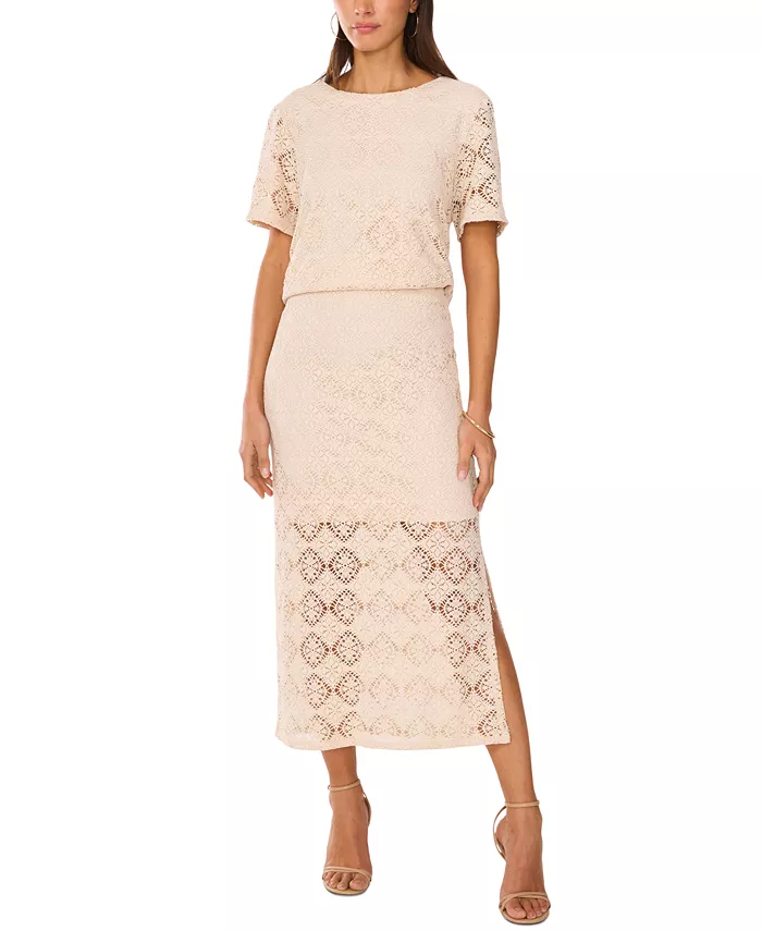 

Женская кружевная макси-юбка Crochet Vince Camuto, коричневый/бежевый