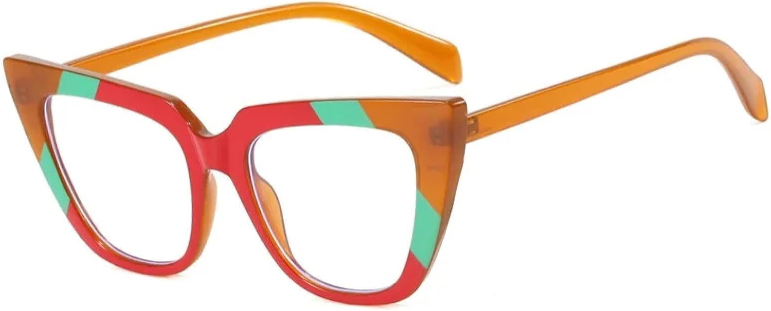 

Солнцезащитные очки с защитой от УФ-излучения UV400 | Цветная оправа «кошачий глаз», прозрачные линзы | Для женщин и мужчин, для занятий спортом на открытом воздухе и вождения DSVIGF, Red Tea