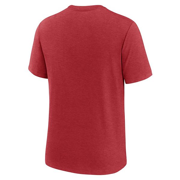 Мужская футболка florida state seminoles legacy arch tri-blend цвета верескового граната Nike — фото 4