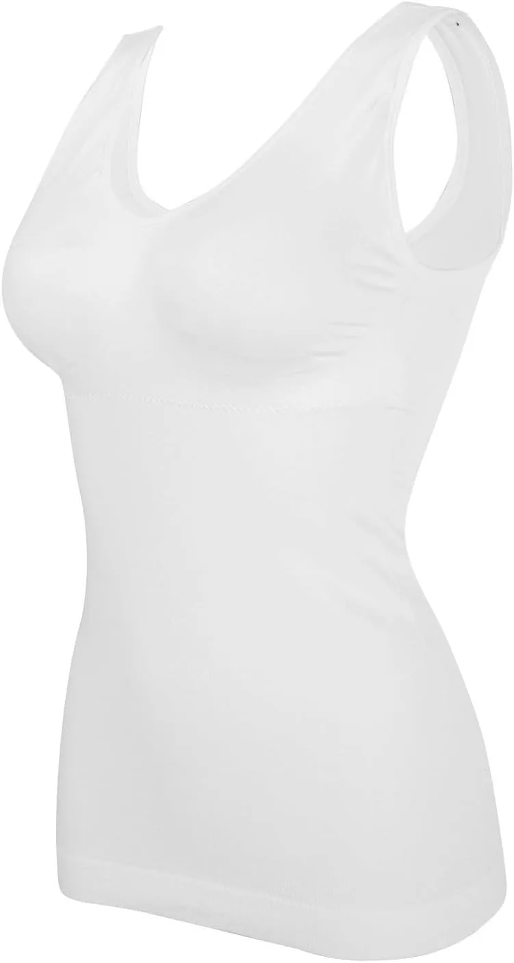 

GOKKILRW Женский топ с контролем живота Seamless Slim Padded Scoop Neck