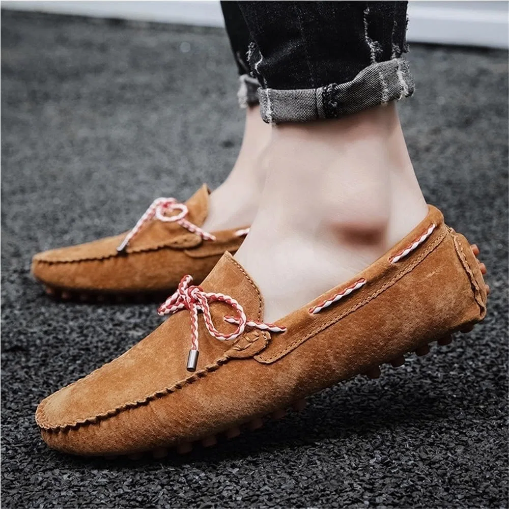 Лоферы замшевые, для вождения, Men's Suede Loafers, оранжевый UOPYNE — фото 4