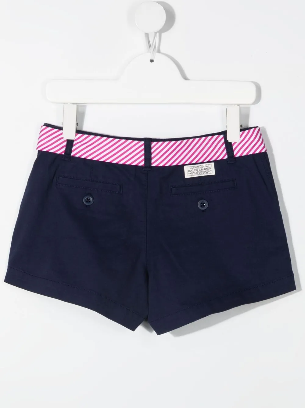 Шорты с поясом в полоску POLO RALPH LAUREN KIDS, синий — фото 2