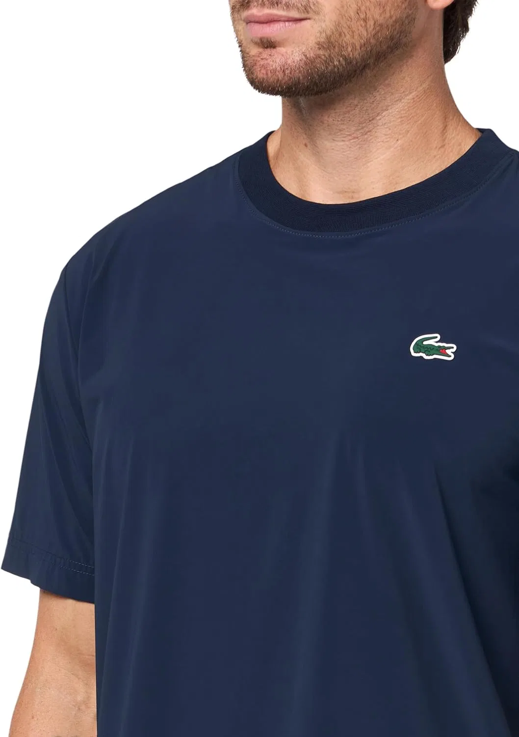 Мужская спортивная футболка Lacoste Ultra Dry светлыйweight Stretch Sport, с технологией отвода влаги, черный — фото 3