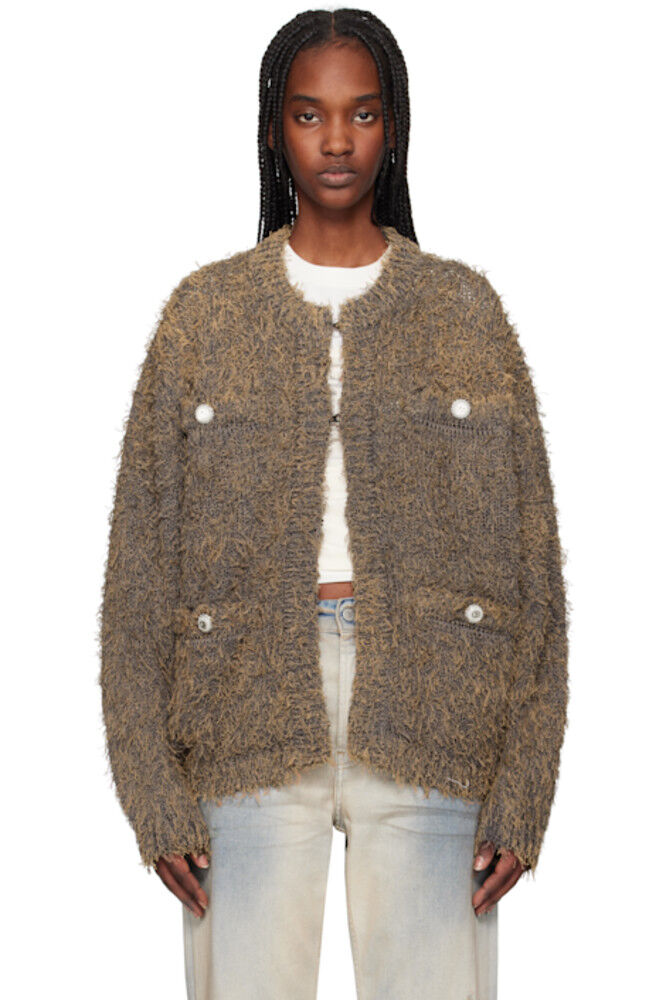 

Серый твидовый вязаный кардиган doublet