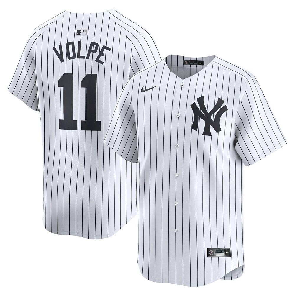 Мужская белая майка Nike Anthony Volpe New York Yankees Home Limited Player, цвет Ynk White — фото 2