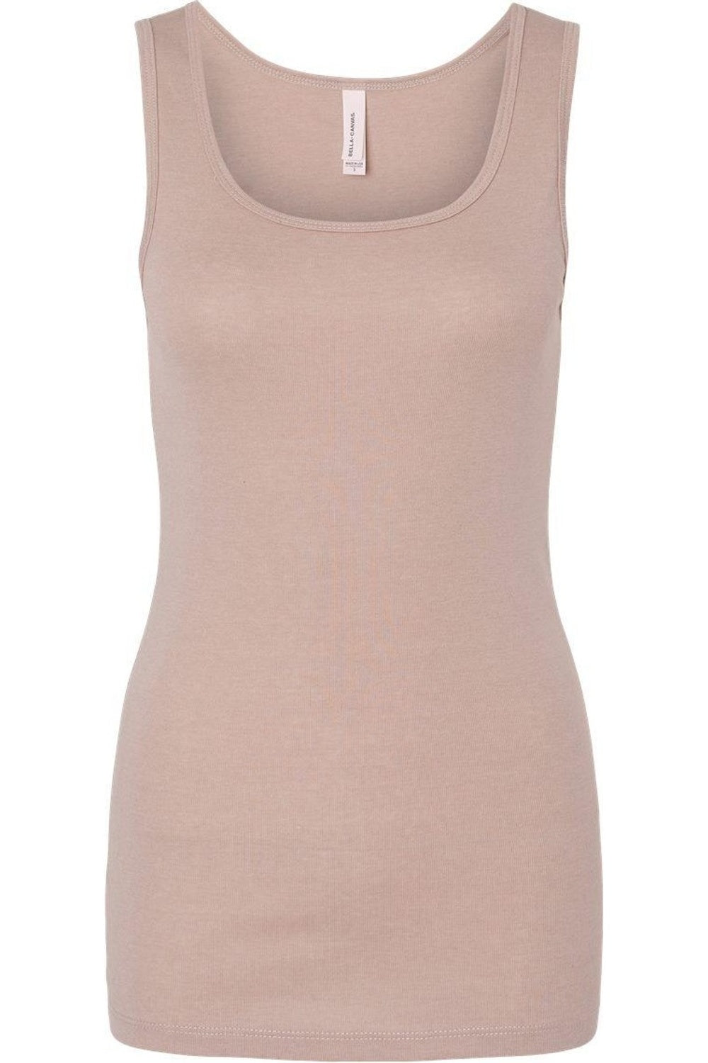 

Женская майка в рубчик BELLA + CANVAS, цвет heather pink gravel