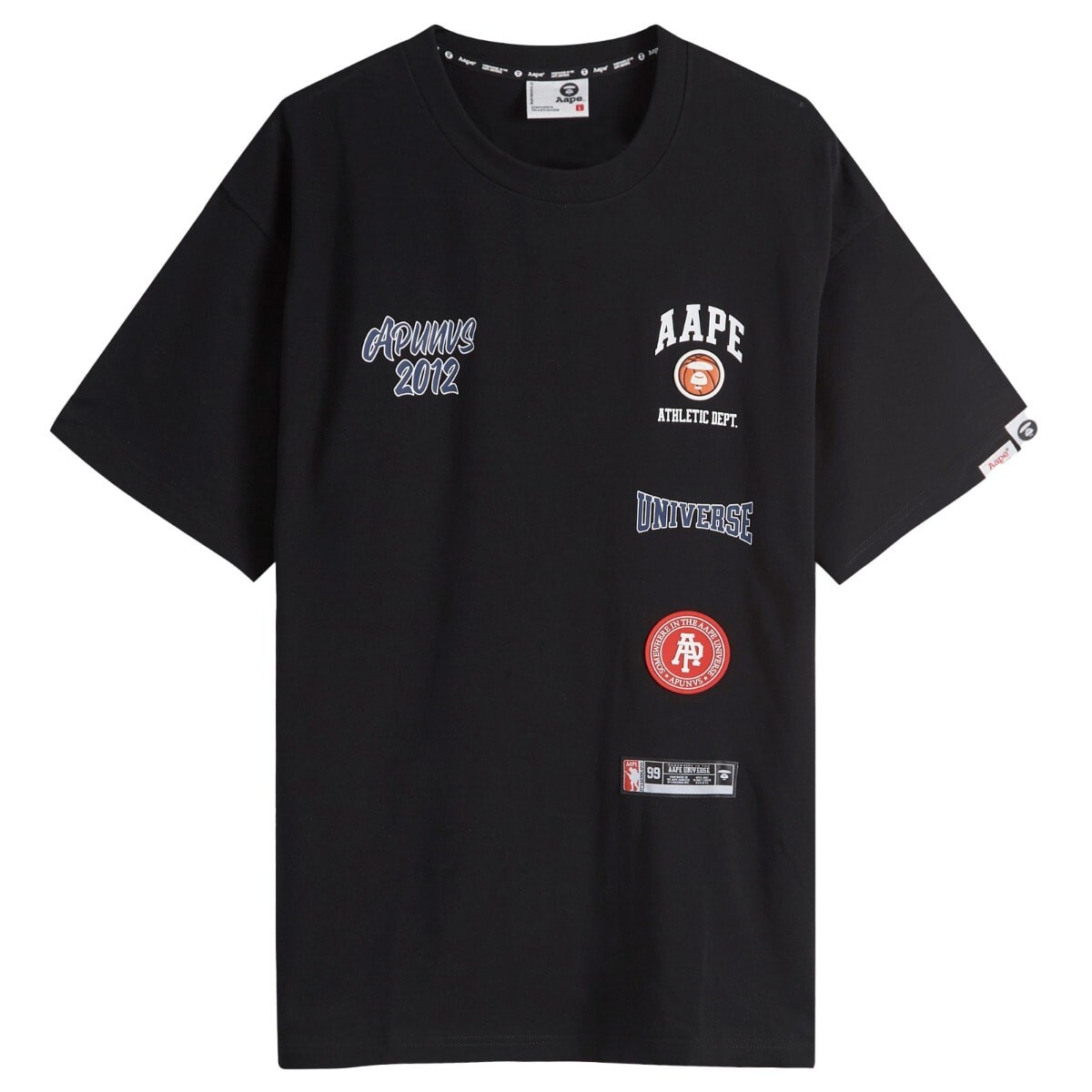 

Футболка Aape Badge Print Crew Neck T-Shirt, черный