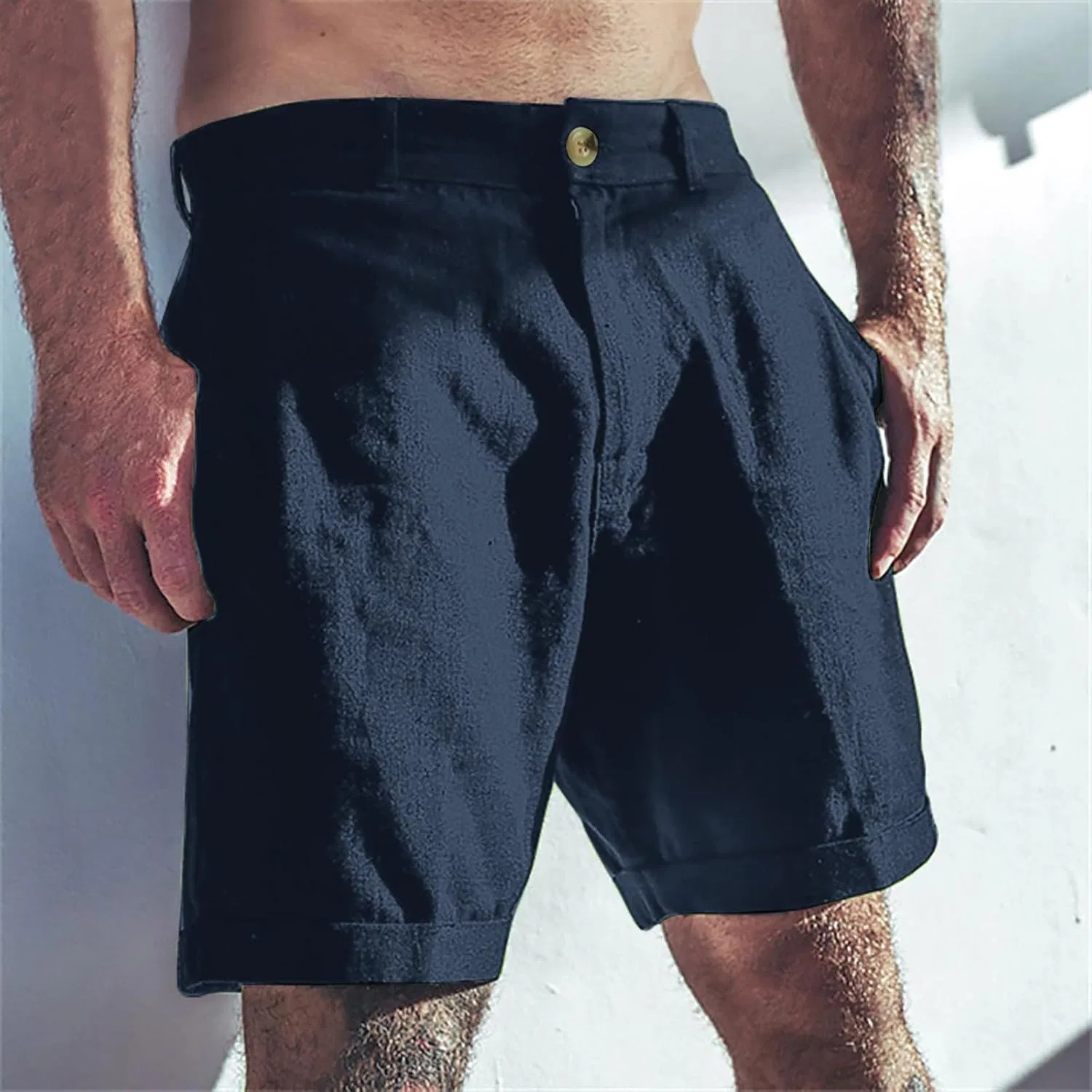 Мужские шорты для бега и спорта, легкие, дышащие, Navy — фото 2