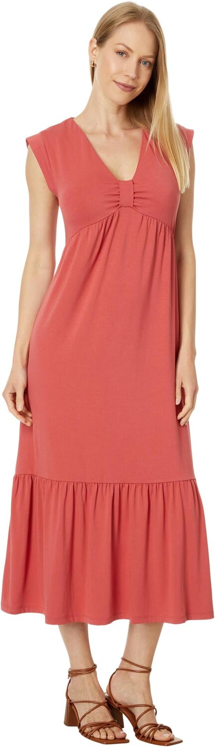 

Платье Tommy Hilfiger Solid Tiered Midi Dress, цвет Mineral Red