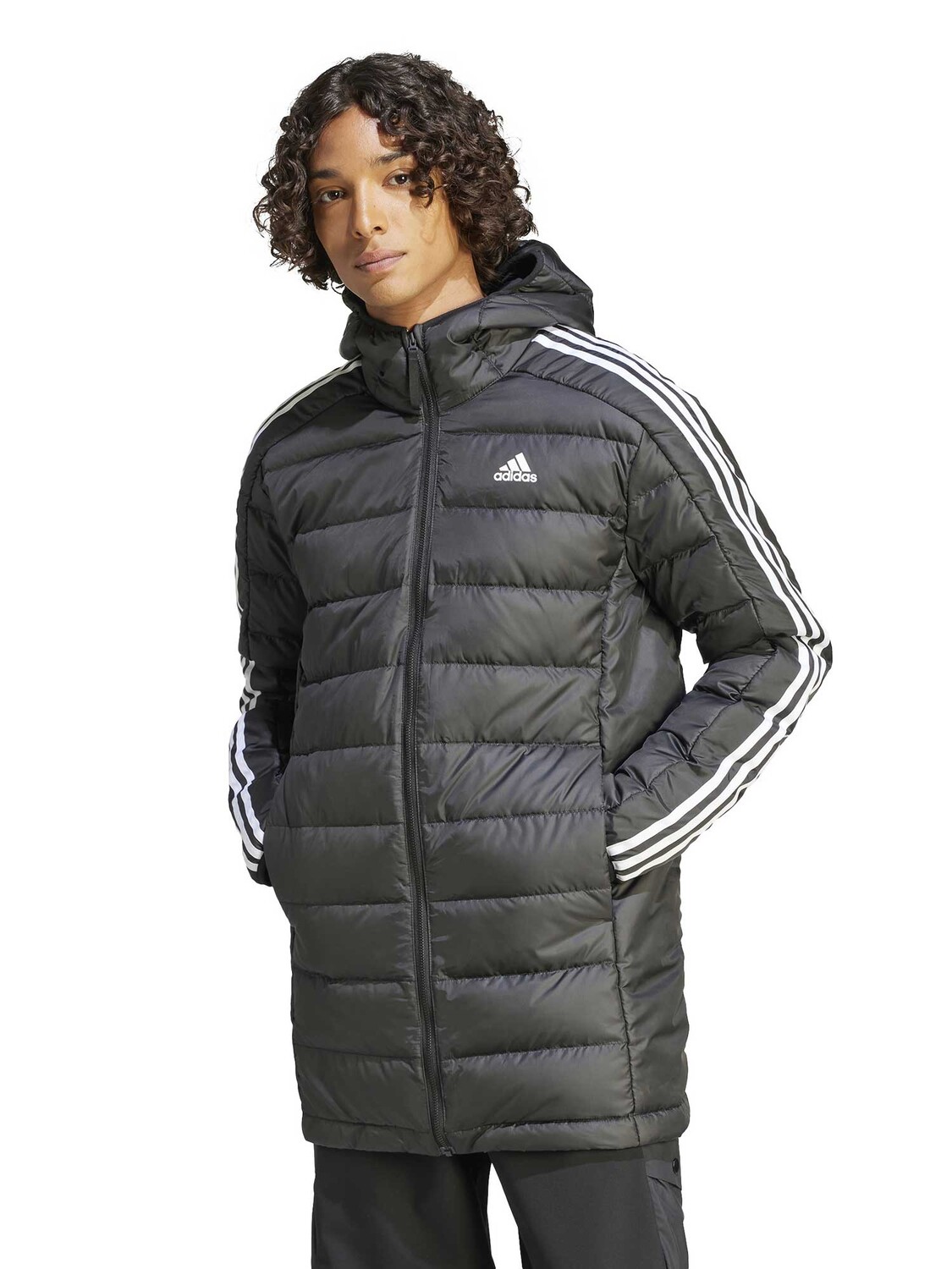 

Куртка Adidas Sportswear Essentials 3-Stripes Light Down Hooded Parka, черный