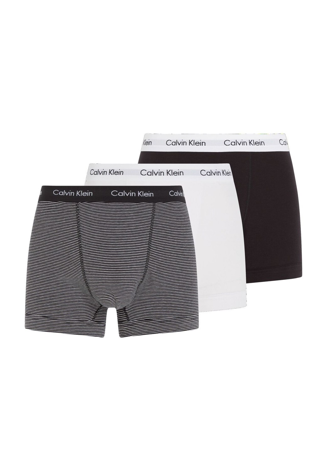 

Трусы, трикотаж, 3 шт., пояс с логотипом, мужские Calvin Klein, черный