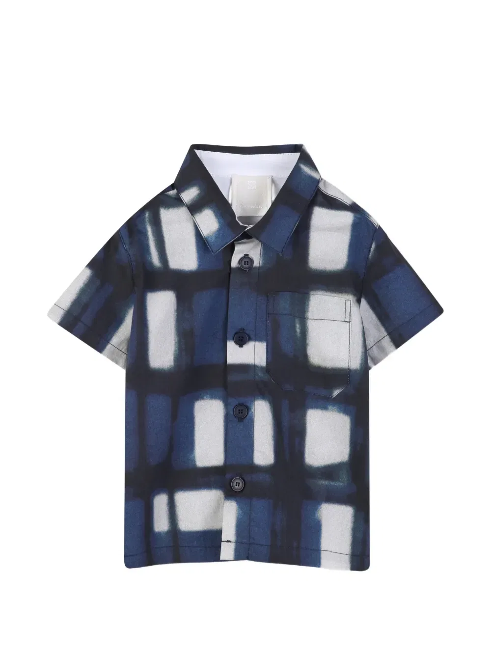 Клетчатая рубашка с карманом Givenchy Kids, синий