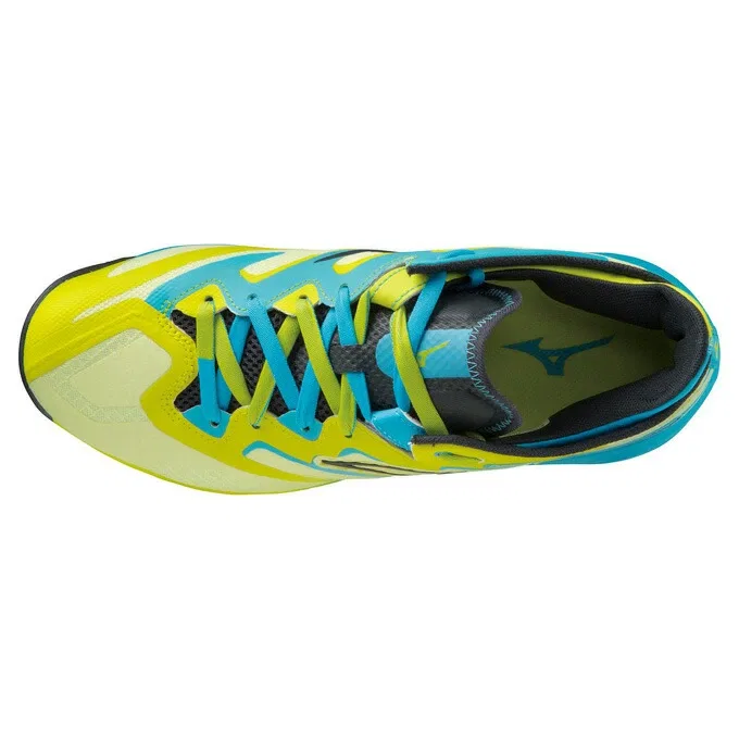 Унисекс кроссовки для настольного тенниса «Wave Medal NEO» от Mizuno, Yellow X Light Blue (01) — фото 3