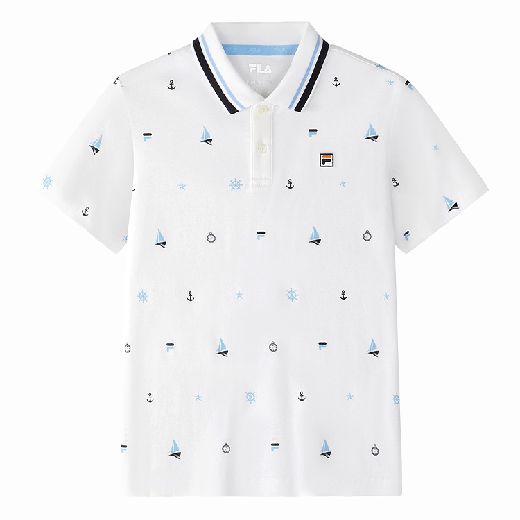 

Поло с принтом по всей поверхности для подростков FILA KIDS, All Over Print
