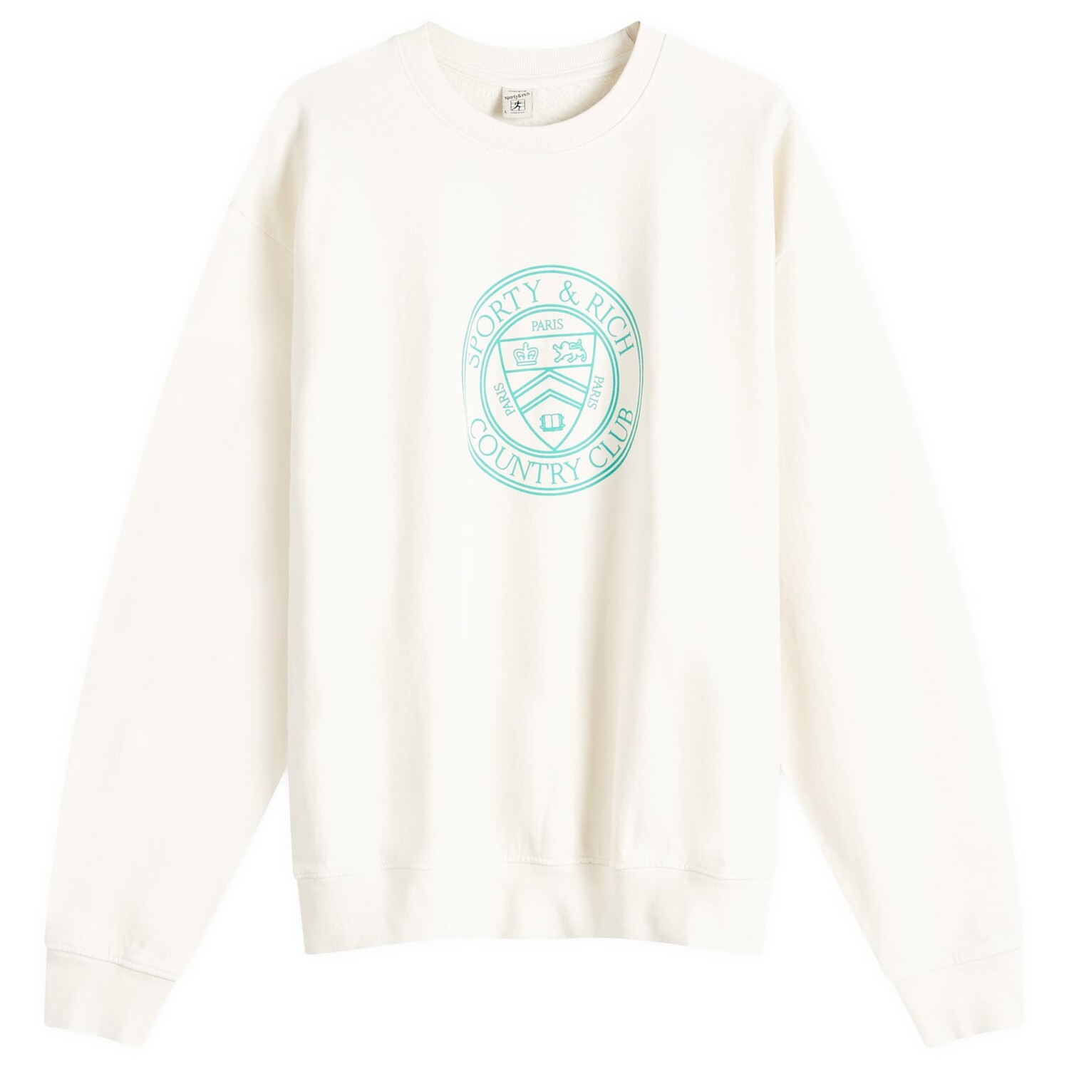 

Толстовка Sporty & Rich Connetcicut Crest Sweatshirt, цвет Coconut & Caribbean