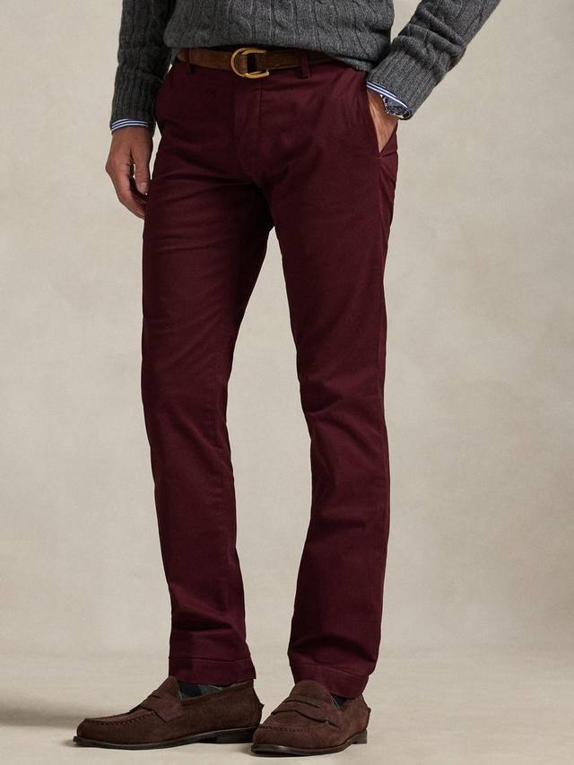 

Хлопковые поло-чинос Slim Fit с эффектом стрейч Ralph Lauren, Wine