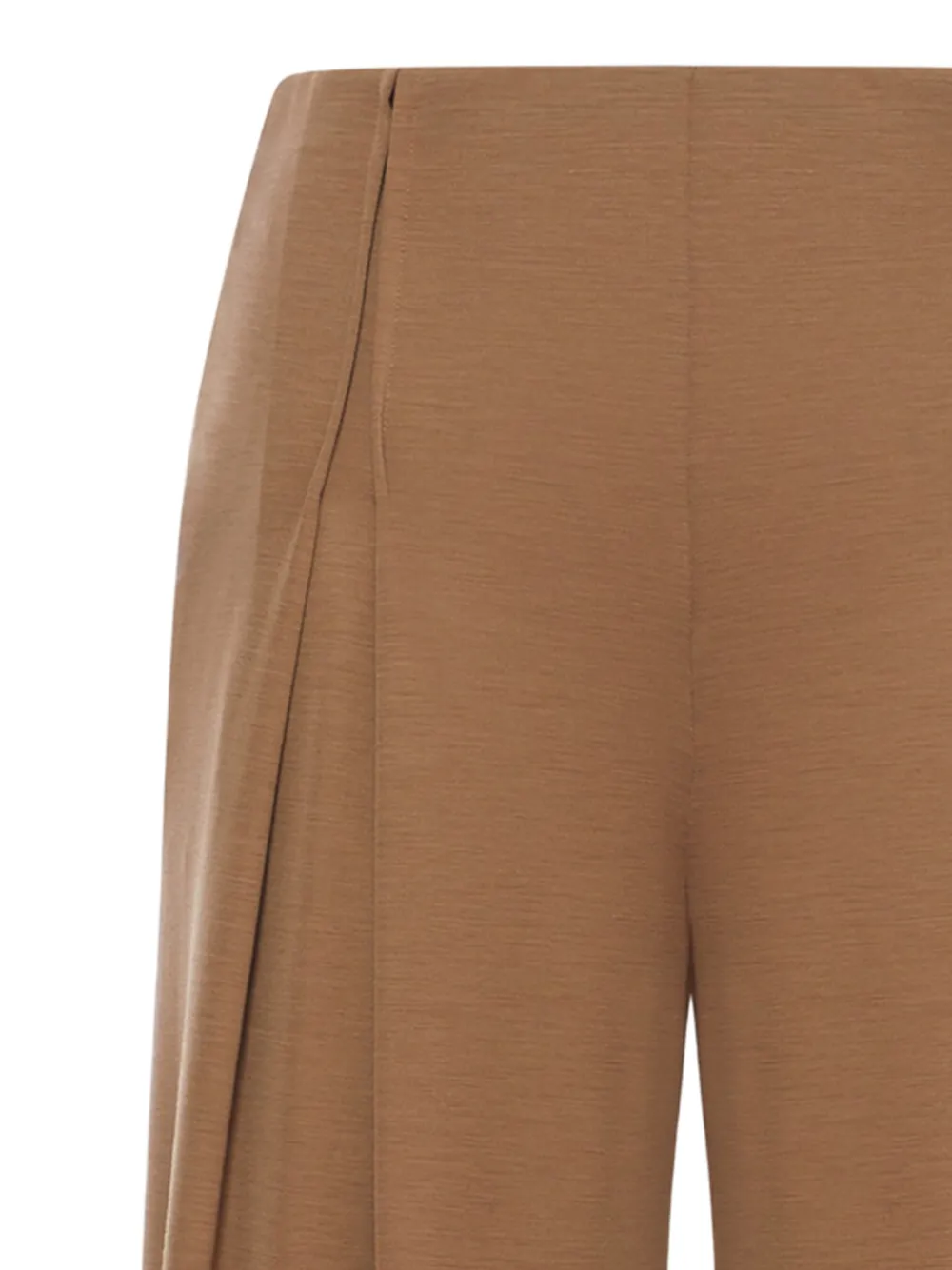 Плиссированные шерстяные брюки-палаццо Max Mara, коричневый — фото 2