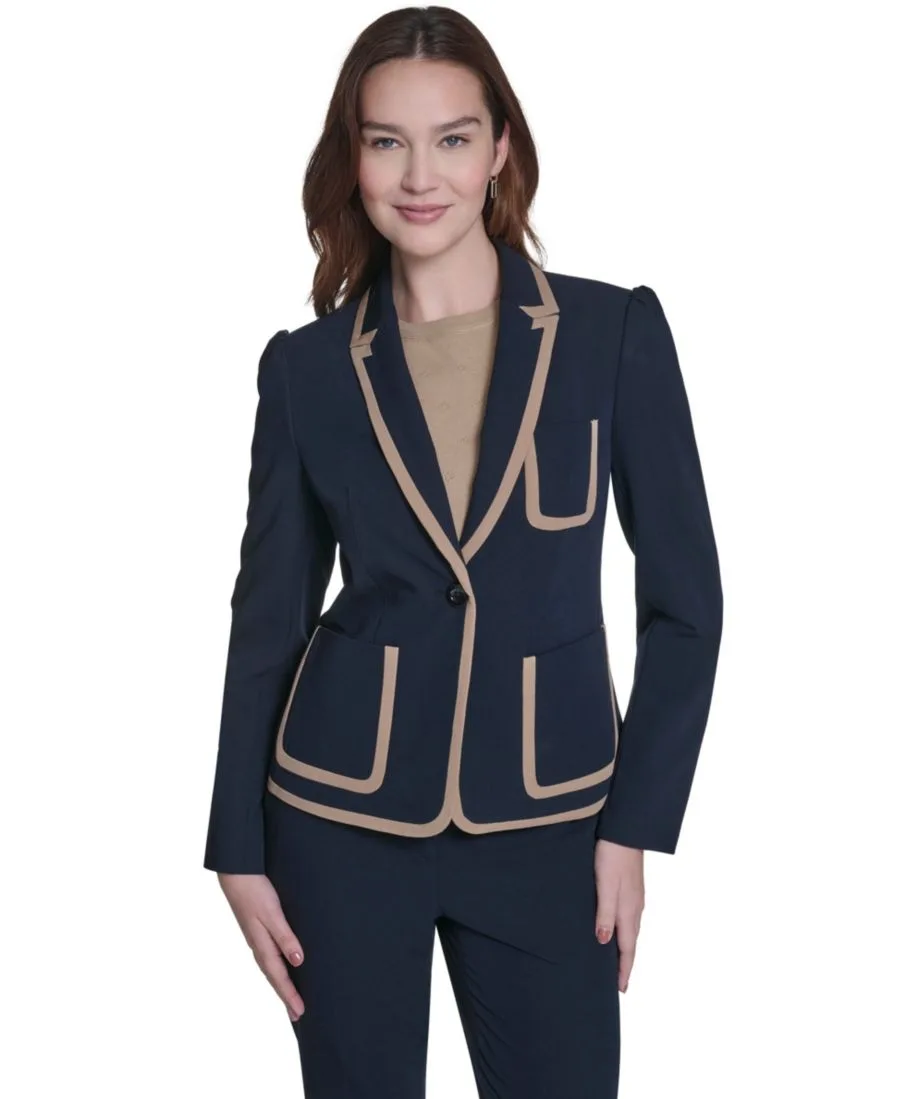 Женский однобортный блейзер с каркасом Tommy Hilfiger, Midnight/Tigers Eye