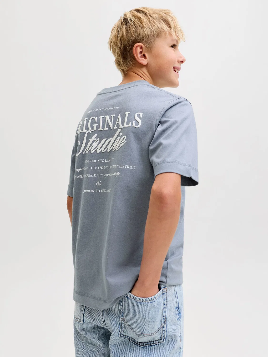 Футболка из хлопка JACK & JONES Junior, tradewinds — фото 4