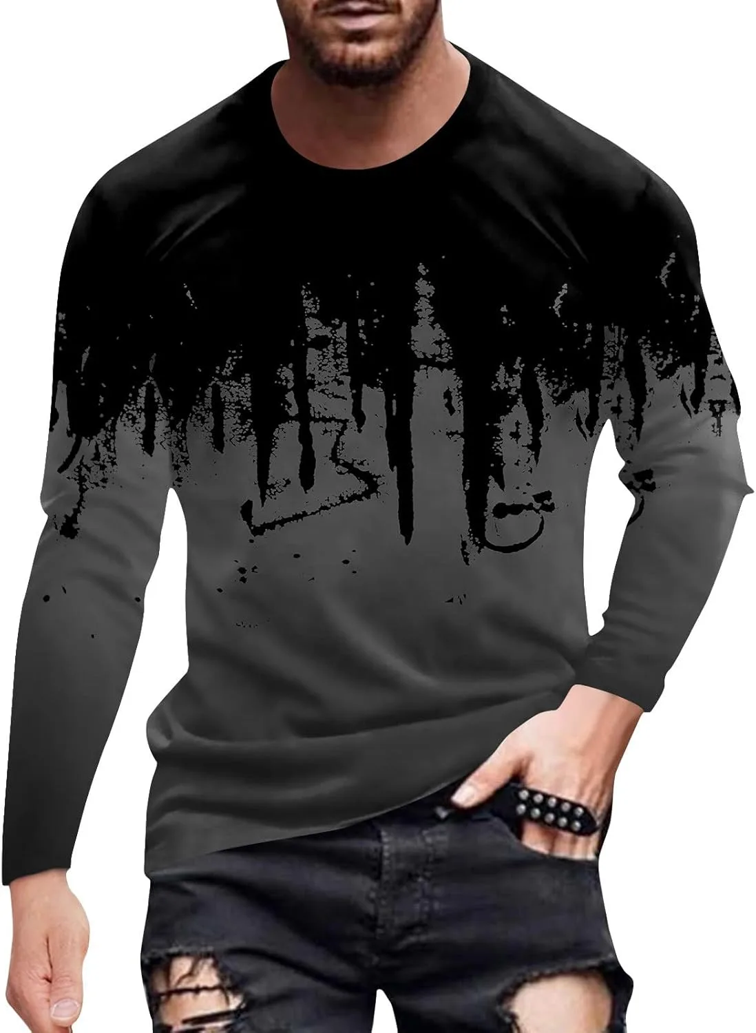 

Мужская футболка с длинным рукавом RTRDE, принт, размеры M-4XL