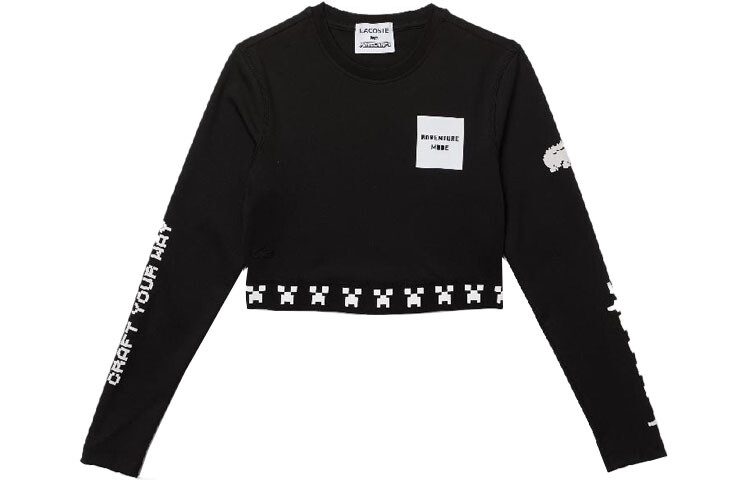 Топ LACOSTE Укороченный, черный