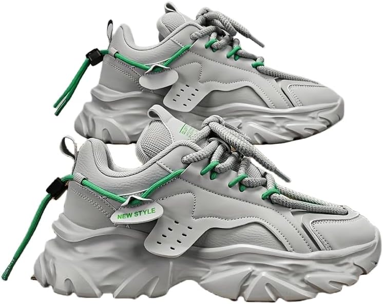 

Мужские кроссовки на платформе Elevate Style - дышащие с шнуровкой, для учебы и активного отдыха, комфорт на все сезоны Hoalox, серый