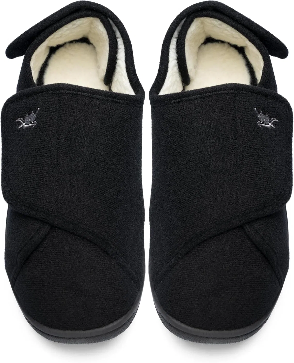 Тапочки с пеной памяти, Mens, Black/White Happy Touch