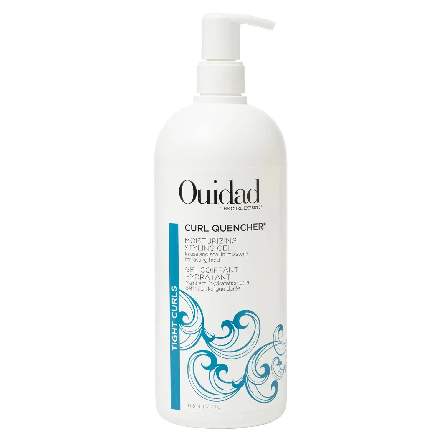 Ouidad Curl Quencher Moisturizing Styling Gel для тугих кудрей - гибкая фиксация, упругость и защита от пушистости, увлажнение, без сульфатов и минерального масла 1000 мл (1 шт.)