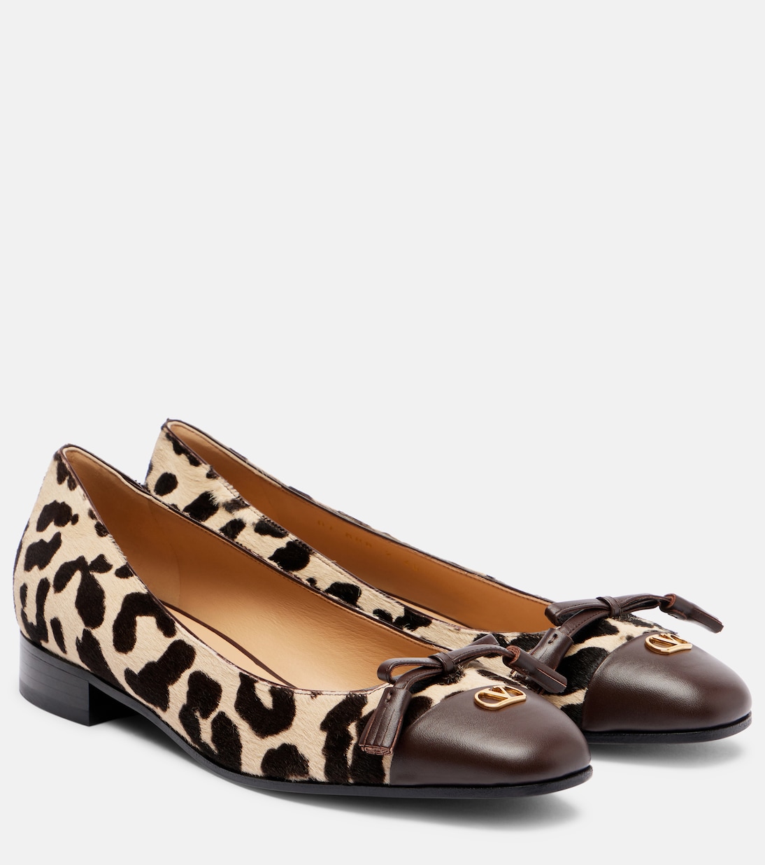 Туфли Valet Du Roi 25 из кожи и замши Valentino Garavani, Naturale-Marrone/Oak Brown