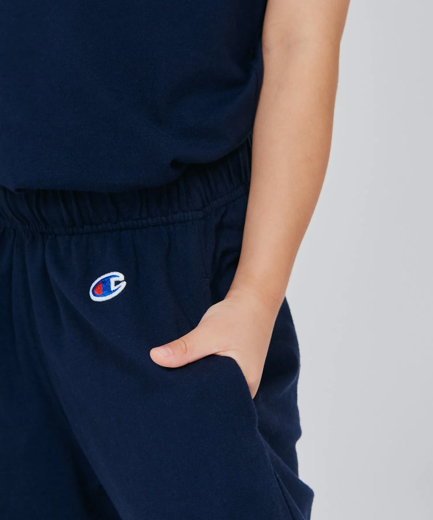 Детские шорты Champion из хлопка, тёмно-синие — фото 3