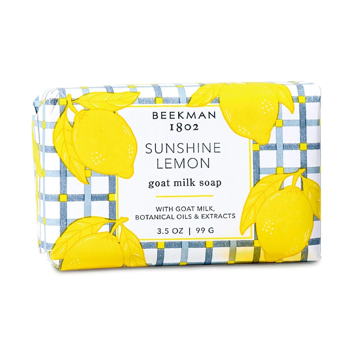 Мыло Beekman 1802 Goat Milk с маслом ши и ботаническими маслами, увлажняющее для рук и тела, тройного помола, для чувствительной кожи, аромат Sunshine Lemon, 99 г 99.23 г (1 шт.)