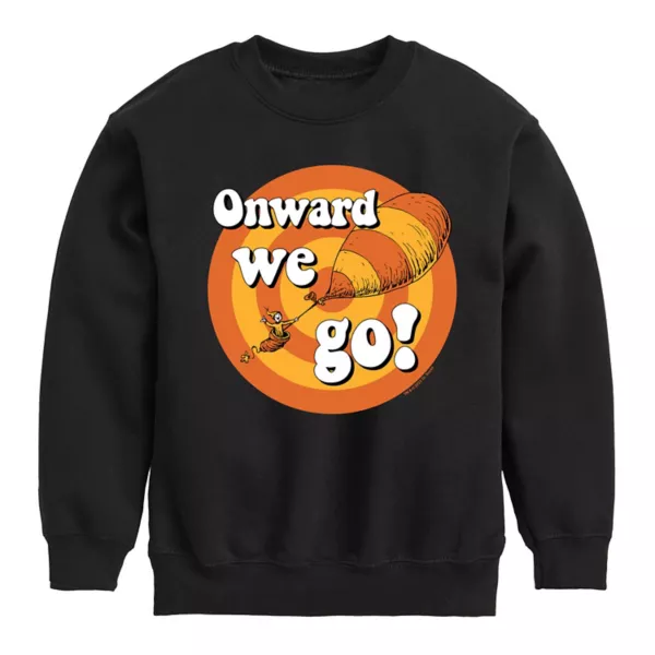 

Мальчиковая толстовка из флиса Dr Seuss Onward We Go для возрастов 8-20 лет Licensed Character, черный