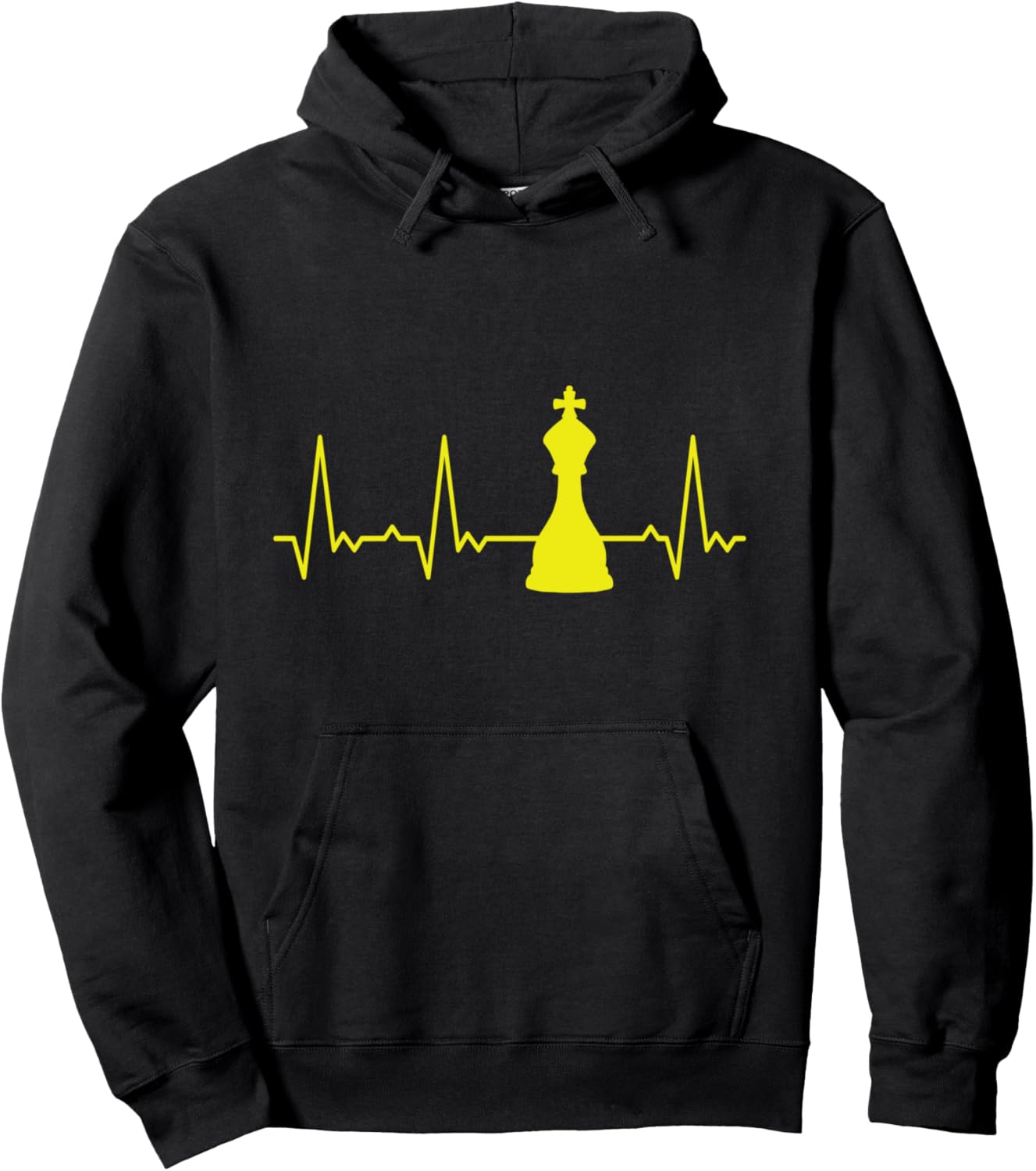 

Худи Heartbeat King Chess, черное Heartbeat Graphic Gifts For Women, Men, And Kids