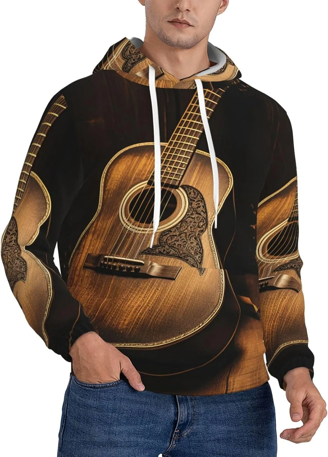 

Мужской худи Old west guitar с карманом SDTYKHJ